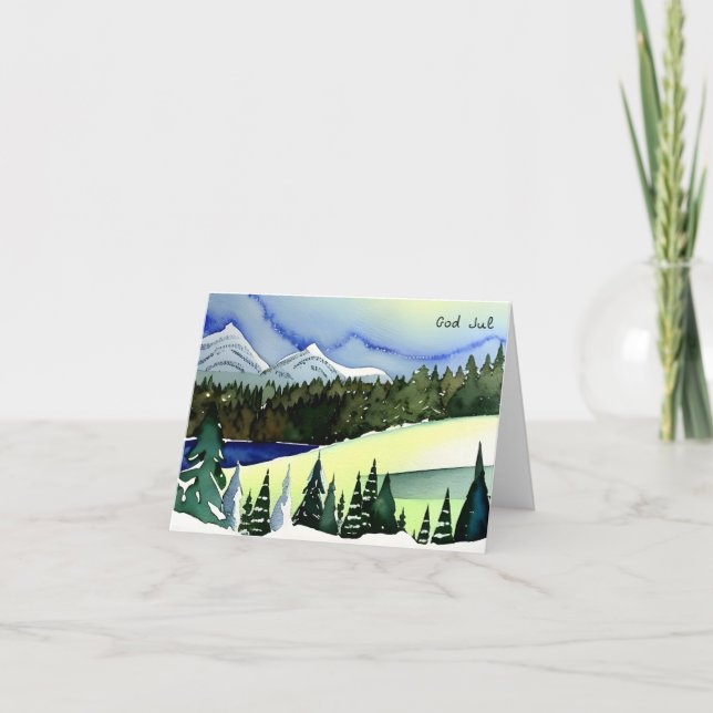 God Jul, Swedish Christmas  Card (Front)