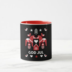 God Jul Swedish Folk Art L Mug