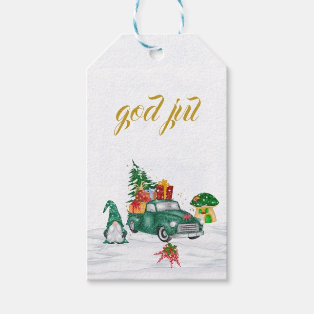 God Jul Swedish Gnomes  Gift Tags (Front)