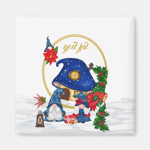 God Jul Swedish Gnomes Magnet