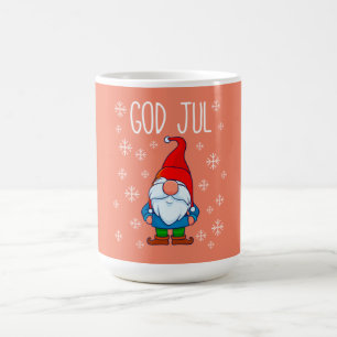 God Jul, Swedish Tomte Gnome, Scandinavian Merry Coffee Mug