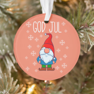 God Jul, Swedish Tomte Gnome, Scandinavian Merry Ornament