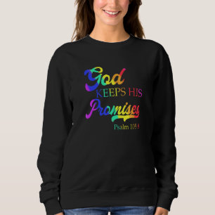 God Keeps His Promises Psalm 1058 Christian Rainbo Sweatshirt