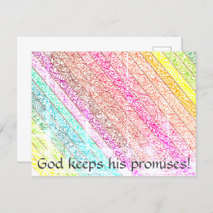 "God Keeps His Promises!" Rainbow Postcard