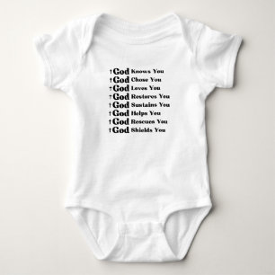 God Knows You, Loves You, Restores & Rescue You Baby Bodysuit