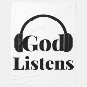 God Listens Faith Based Quote Fleece Blanket