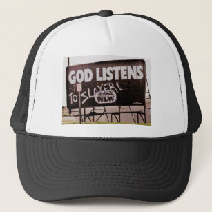 God Listens To Slayer Trucker Hat