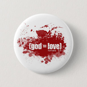 GOD = LOVE 2 INCH ROUND BUTTON