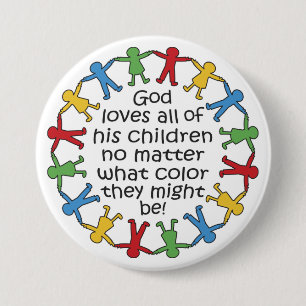 God Loves All 3 Inch Round Button