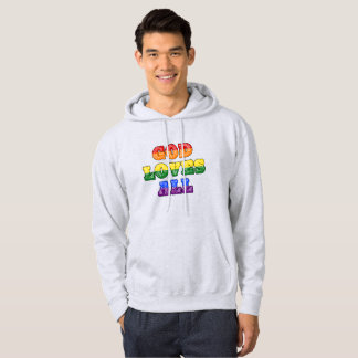 "God Loves All" Gay/LGBTQIA+/Queer Christian Pride Hoodie