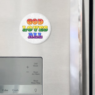 "God Loves All" Gay/LGBTQIA+/Queer Christian Pride Magnet