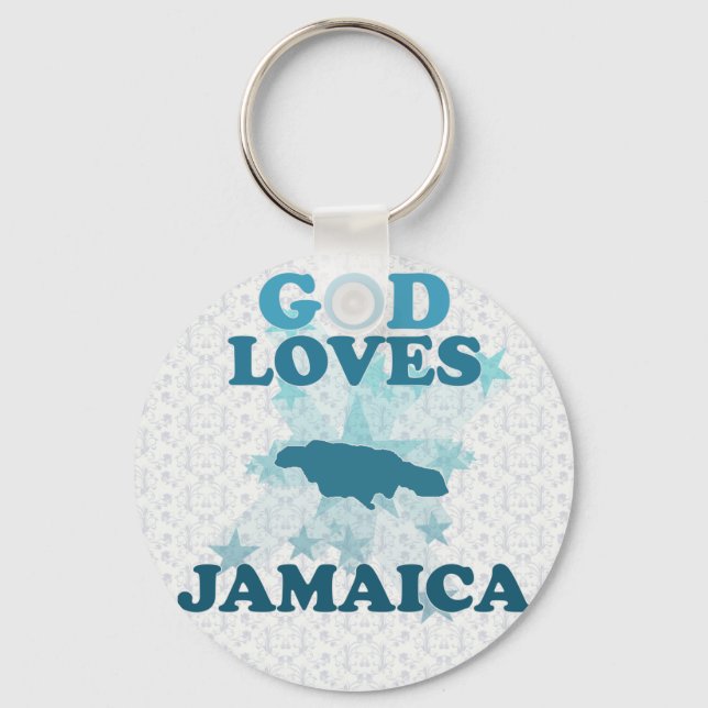 God Loves Jamaica Keychain (Front)
