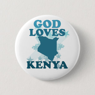God Loves Kenya 2 Inch Round Button