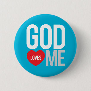 God loves me 2 inch round button
