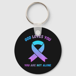 God Loves Not Alone Jesus Survive Suicidal Keychain
