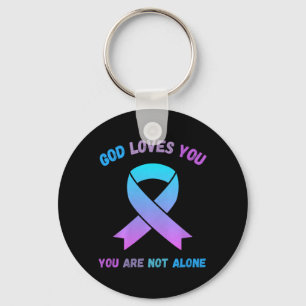 God Loves Not Alone Jesus Survive Suicidal Keychain