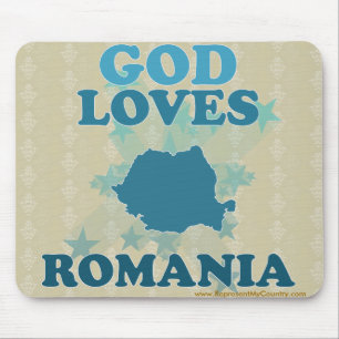 God Loves Romania Mouse Pad