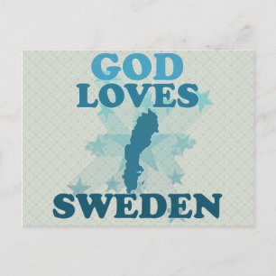 God Loves Sweden Postcard