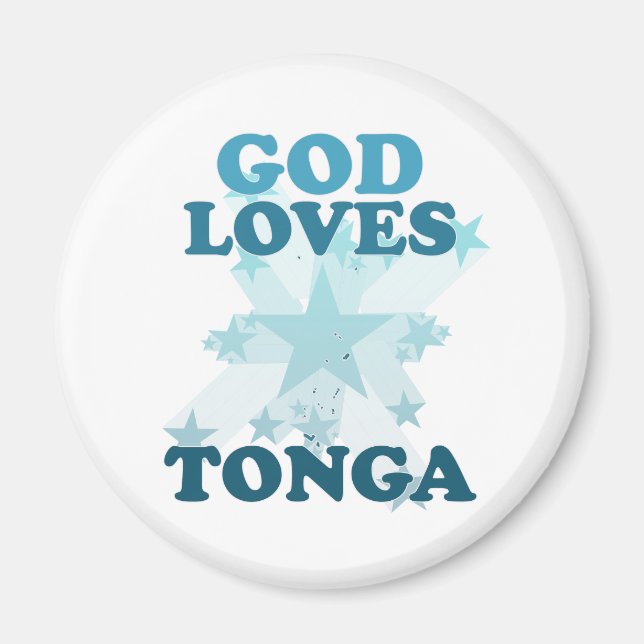 God Loves Tonga Magnet (Front)