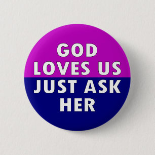 God loves us 2 inch round button