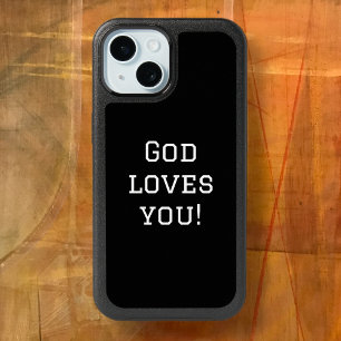 God Loves You   Black & White iPhone 15 Case