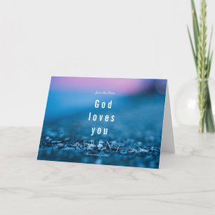 God loves you, Christian custom folded card