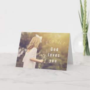 God loves you, Christian custom folded card