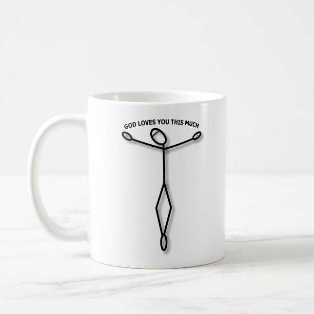 God loves you this much coffee mug (Left)