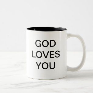 GOD LOVES YOU Two-Tone COFFEE MUG