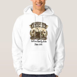 God Made A Farmer Personalized Farm Name Hoodie