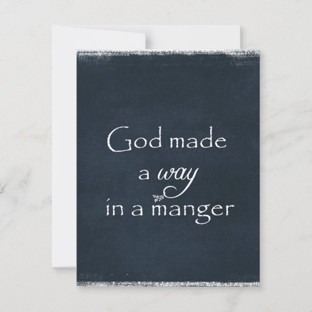 God made a way in a Manger Quote Holiday Card (Front)