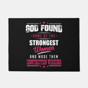 God Made Construction Workers Hilarious Profession Doormat