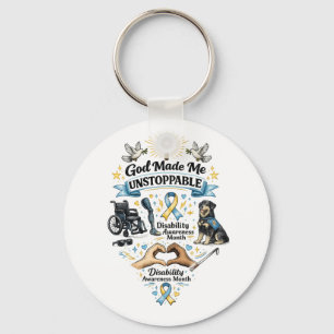 God Made Me Unstoppable – Disability Awareness Mon Keychain