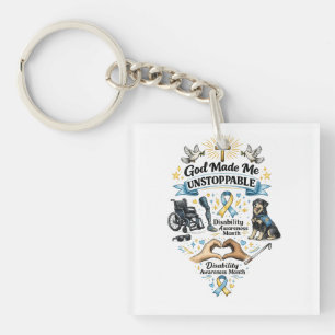 God Made Me Unstoppable – Disability Awareness Mon Keychain