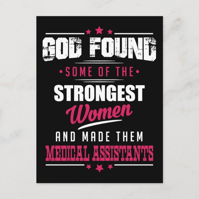 God Made Medical Assistants Hilarious Profession Postcard (Front)