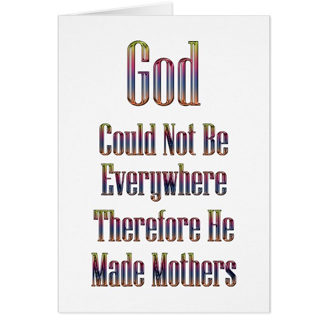 God made Mothers card (white) (Front)