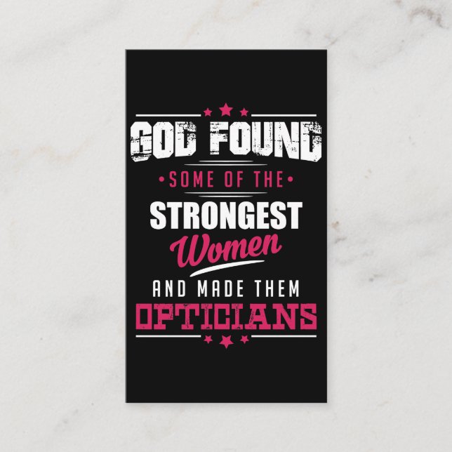 God Made Opticians Hilarious Profession Design Business Card (Front)
