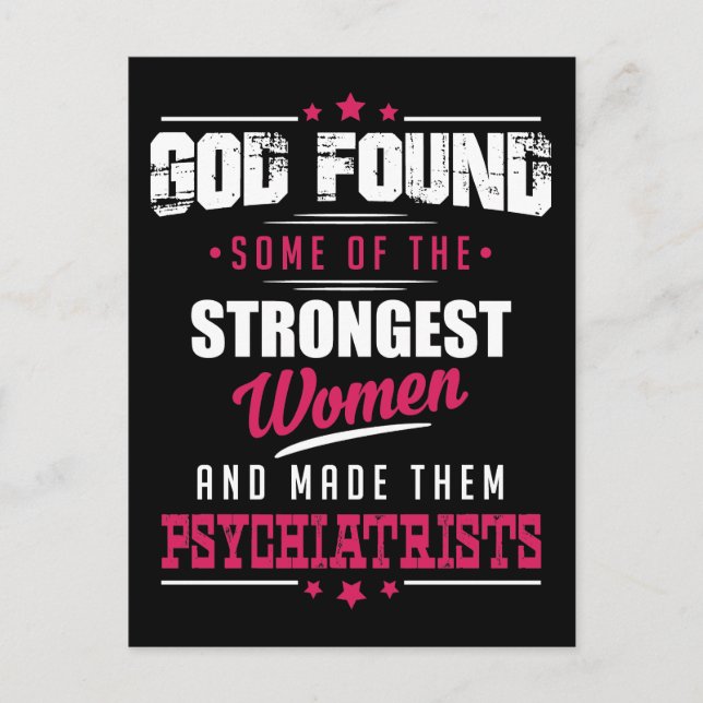 God Made Psychiatrists Hilarious Profession Design Postcard (Front)