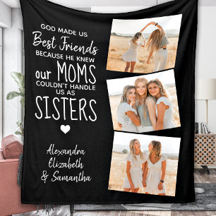 God Made Us Best Friends Custom Friendship Photo Fleece Blanket