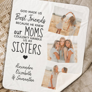 God Made Us Best Friends Friendship Quote Photo Sherpa Blanket