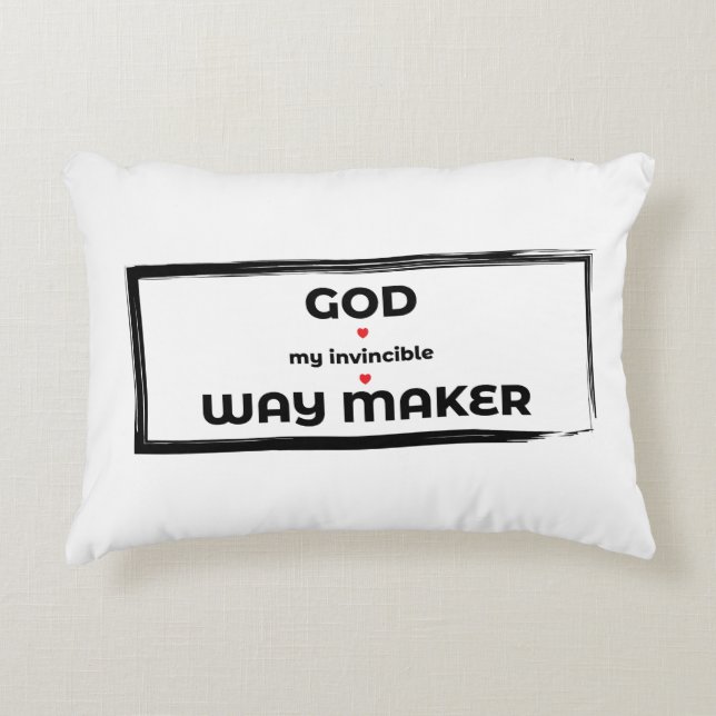 GOD MY INVINCIBLE WAY MAKER ACCENT PILLOW (Front)