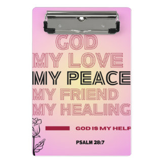 God, My Love & Help Psalm 28:7 Mini Clipboard