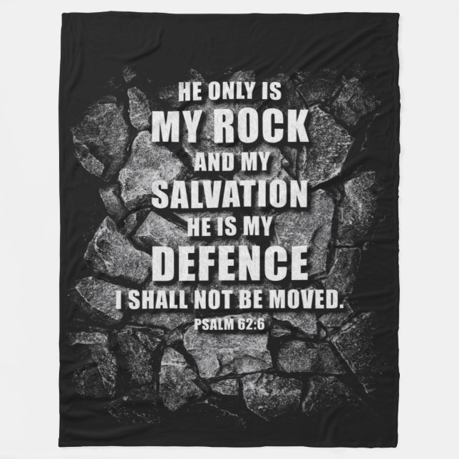 GOD My Rock & Salvation – Christian Faith Verse  Fleece Blanket (Front)