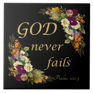 GOD Never Fails – Women’s Christian Faith Bible Tile