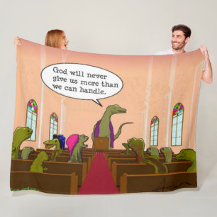 God Never Giives More Than We Can Handle Dinosaur Fleece Blanket