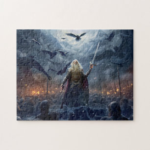 God Odin leads Einherjer Warrior of Asgards  Jigsaw Puzzle
