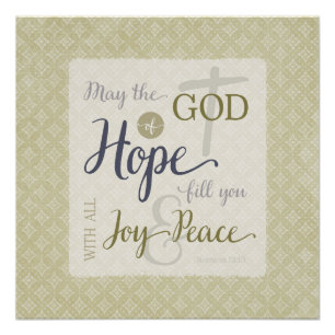 God of Hope Fill You with Joy & Peace Poster