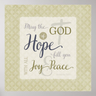 God of Hope Fill You with Joy & Peace Poster