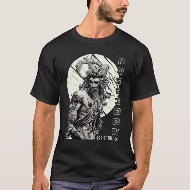 God Of The Sea Poseidon Ancient Greek Mythology T-Shirt (Front)
