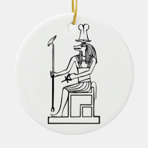 God of water, Egyptian hieroglyph Ceramic Ornament